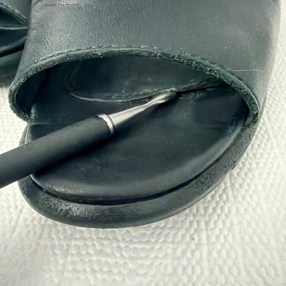 Sorel Sandals Black Leather Women’s Size 7.5 Nadia Slingback Chunky Heel - Picture 5 of 11